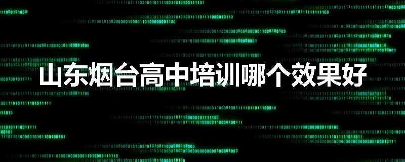山东烟台高中培训哪个效果好