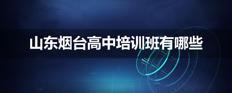 山东烟台高中培训班有哪些