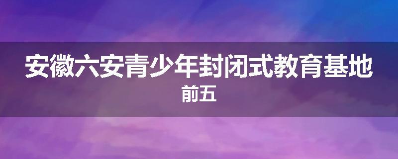 安徽六安青少年封闭式教育基地前五