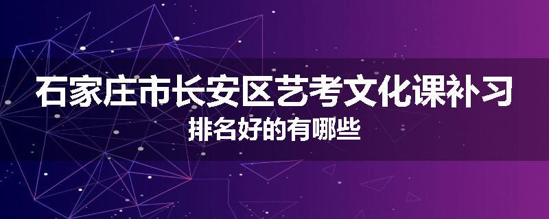 石家庄市长安区艺考文化课补习排名好的有哪些