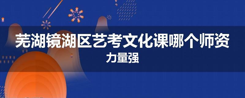 芜湖镜湖区艺考文化课哪个师资力量强