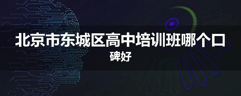 北京市东城区高中培训班哪个口碑好