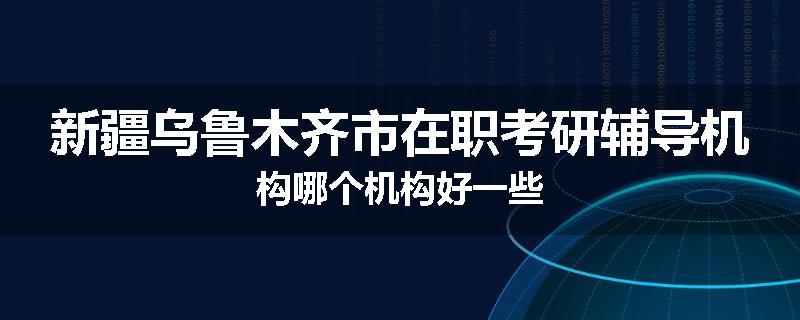 新疆乌鲁木齐市在职考研辅导机构哪个机构好一些