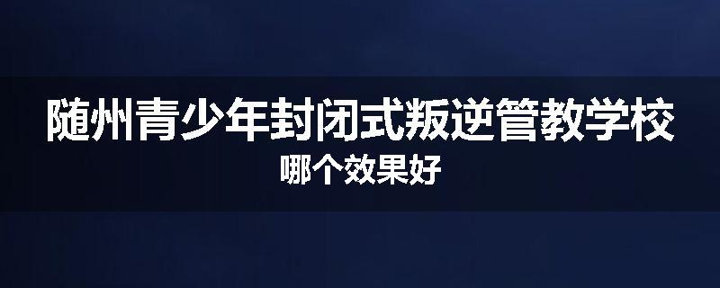 随州青少年封闭式叛逆管教学校哪个效果好