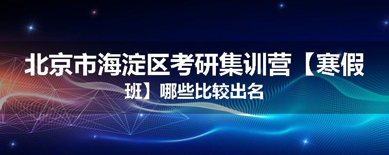 北京市海淀区考研集训营【寒假班】哪些比较出名