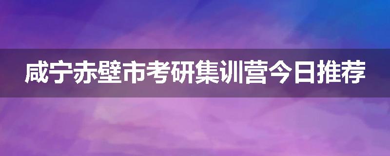 咸宁赤壁市考研集训营今日推荐