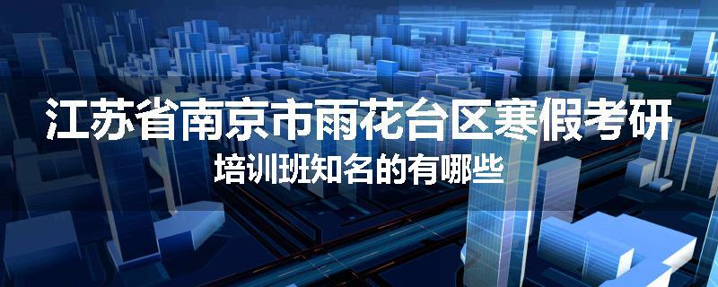 江苏省南京市雨花台区寒假考研培训班知名的有哪些