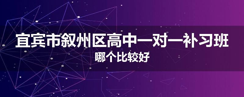 宜宾市叙州区高中一对一补习班哪个比较好