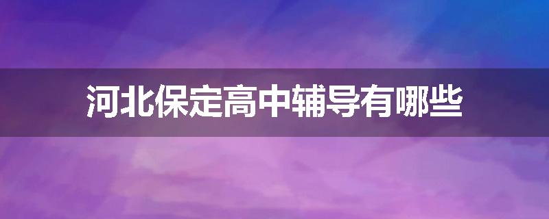 河北保定高中辅导有哪些