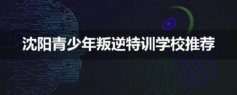 沈阳青少年叛逆特训学校推荐
