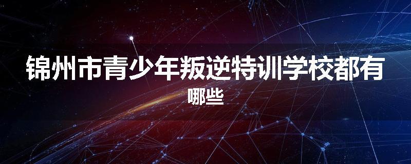 锦州市青少年叛逆特训学校都有哪些