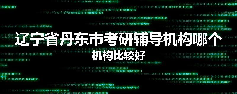 辽宁省丹东市考研辅导机构哪个机构比较好