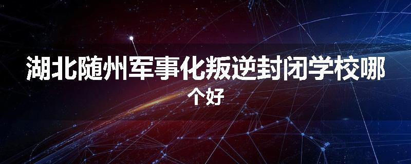 湖北随州军事化叛逆封闭学校哪个好