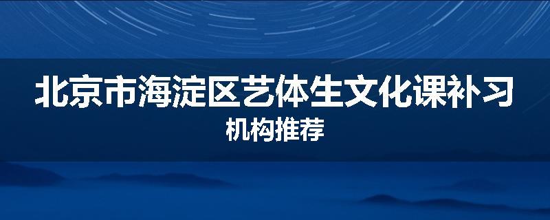 北京市海淀区艺体生文化课补习机构推荐