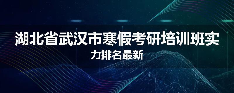 湖北省武汉市寒假考研培训班实力排名最新