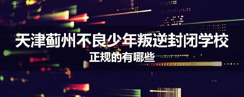 天津蓟州不良少年叛逆封闭学校正规的有哪些