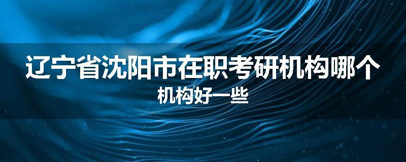 辽宁省沈阳市在职考研机构哪个机构好一些