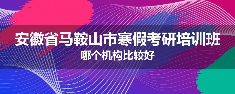 安徽省马鞍山市寒假考研培训班哪个机构比较好
