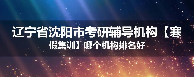 辽宁省沈阳市考研辅导机构【寒假集训】哪个机构排名好