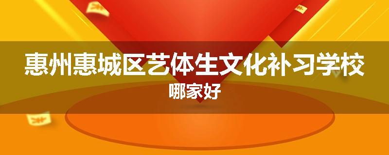 惠州惠城区艺体生文化补习学校哪家好