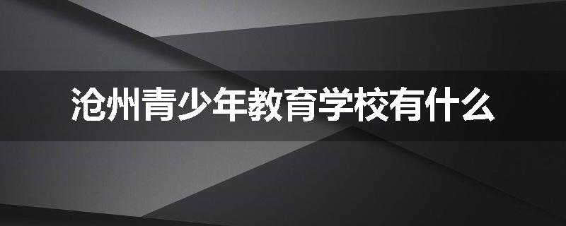 沧州青少年教育学校有什么