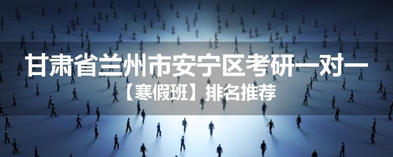 甘肃省兰州市安宁区考研一对一【寒假班】排名推荐