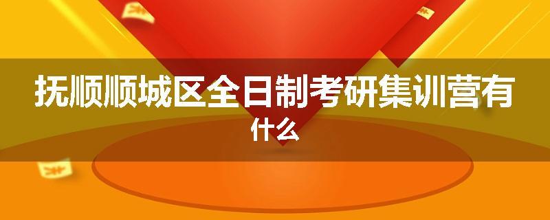 抚顺顺城区全日制考研集训营有什么