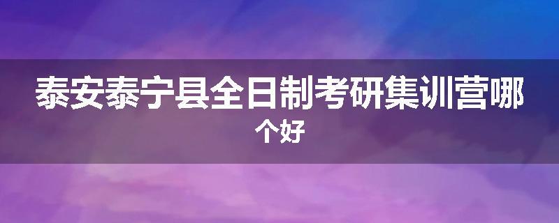 泰安泰宁县全日制考研集训营哪个好