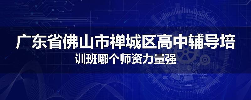 广东省佛山市禅城区高中辅导培训班哪个师资力量强