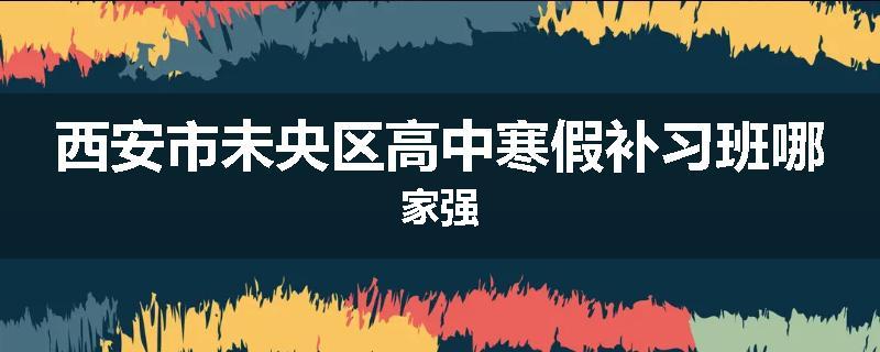 西安市未央区高中寒假补习班哪家强