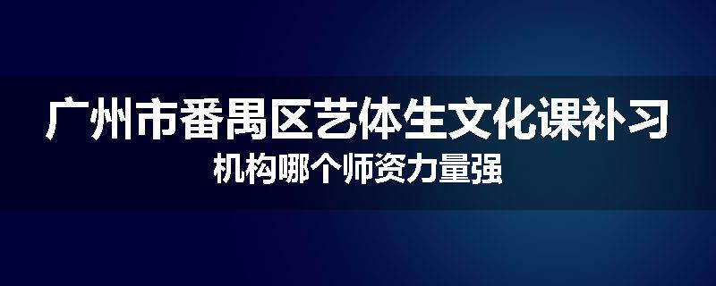 广州市番禺区艺体生文化课补习机构哪个师资力量强