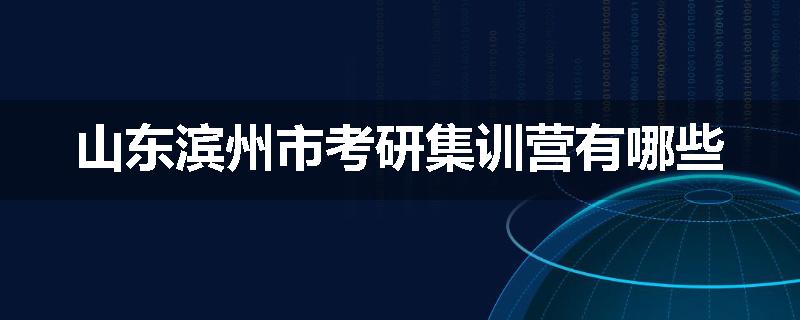 山东滨州市考研集训营有哪些