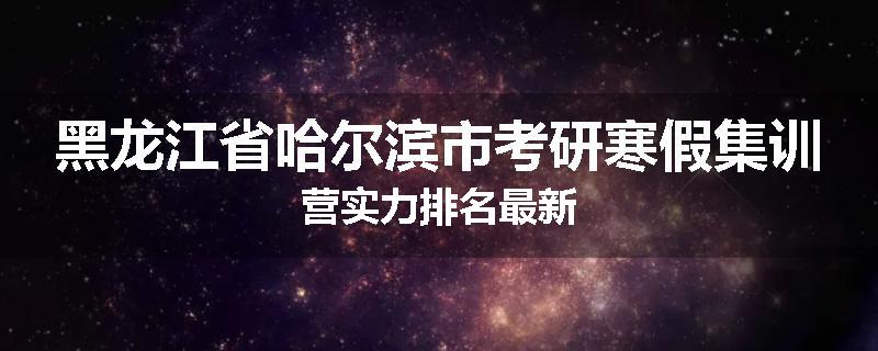 黑龙江省哈尔滨市考研寒假集训营实力排名最新