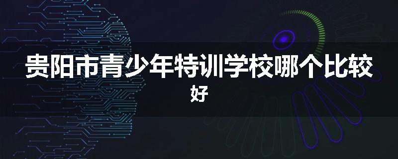 贵阳市青少年特训学校哪个比较好