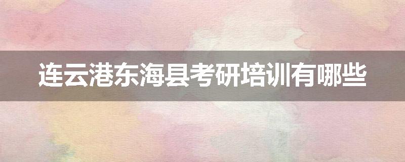 连云港东海县考研培训有哪些