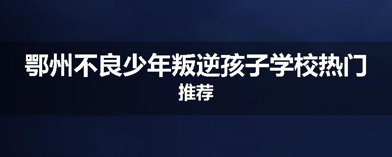 鄂州不良少年叛逆孩子学校热门推荐