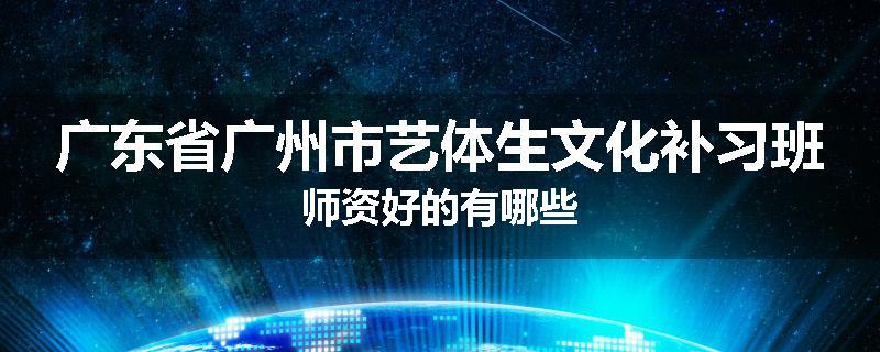 广东省广州市艺体生文化补习班师资好的有哪些