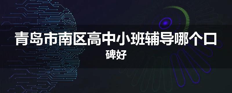 青岛市南区高中小班辅导哪个口碑好