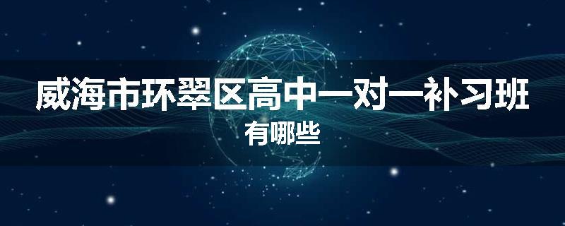 威海市环翠区高中一对一补习班有哪些