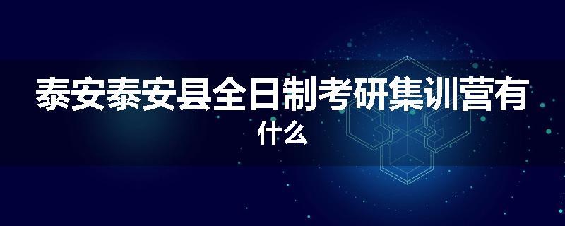 泰安泰安县全日制考研集训营有什么