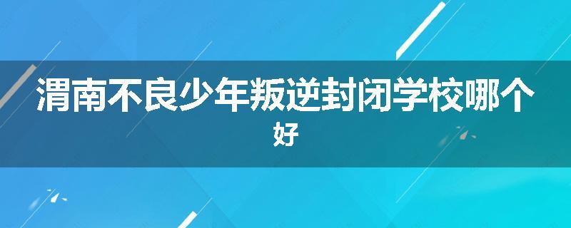 渭南不良少年叛逆封闭学校哪个好