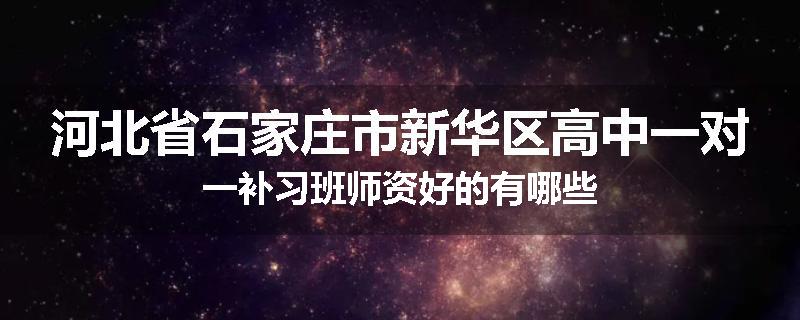 河北省石家庄市新华区高中一对一补习班师资好的有哪些