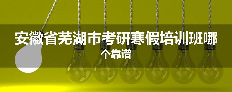 安徽省芜湖市考研寒假培训班哪个靠谱