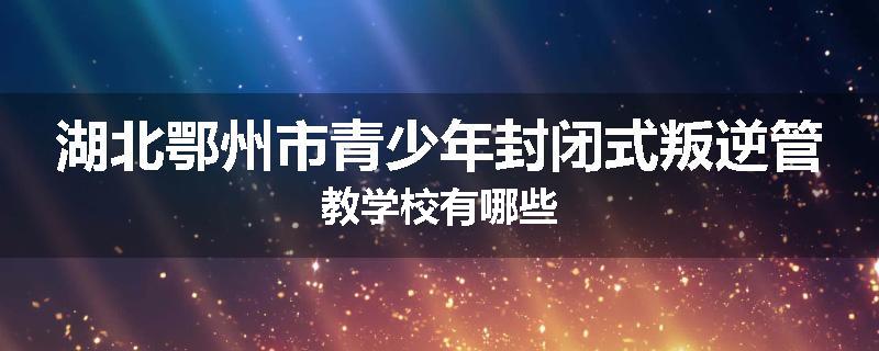 湖北鄂州市青少年封闭式叛逆管教学校有哪些