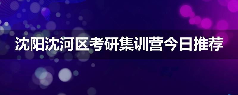 沈阳沈河区考研集训营今日推荐