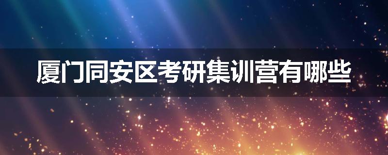 厦门同安区考研集训营有哪些