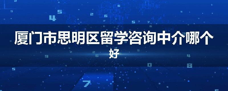 厦门市思明区留学咨询中介哪个好