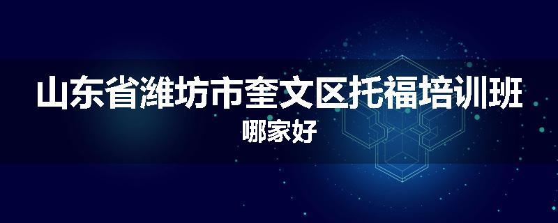 山东省潍坊市奎文区托福培训班哪家好