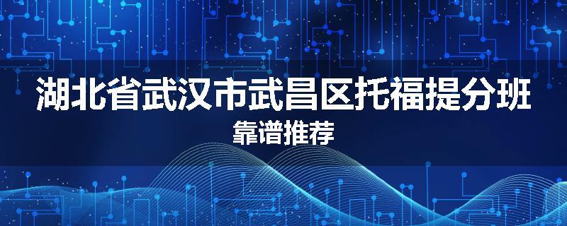 湖北省武汉市武昌区托福提分班靠谱推荐