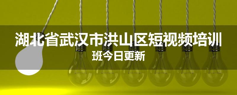 湖北省武汉市洪山区短视频培训班今日更新